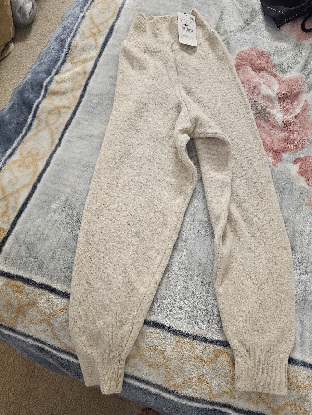 Zara Cream Knit Jogger Pants for Kids